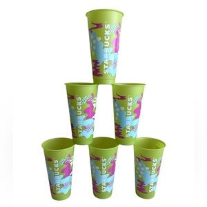 Starbuck 2020 Collectable Set Of 6 UV Color Changing Tumblers 24 oz NO LIDS